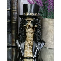 Ebros Rock Guitarist Sklash Skull Skeleton Bust Miniature Figurine 4.25"H