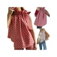 thumbnail image 3 of Pudcoco Women Plaid/Strawberry Print Tank Tops Ruffled High Neck Pleated Bow Tie-Up Loose Flowy Hem Summer Shirt, 3 of 8