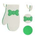 thumbnail image 3 of Unique Bargains 1 Pc Shower Gloves Exfoliating Glove for Bathroom 8.66"x6.1" Green Beige, 3 of 7