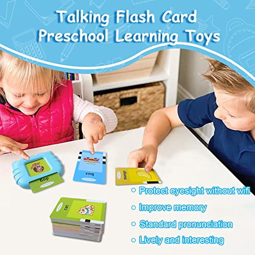 Cartes Flash parlantes Jouets éducatifs - Cartes Flash parlantes Jouets d' apprentissage pour les tout-petits - Jouets Montessori Cartes Flash pour 2  3 4 5 6 ans - Bleu 