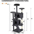 thumbnail image 2 of CL.HPAHKL 62 in Cat Tree Tower, Multi-Level Cat Condo Furniture with Scratch Post & Funny Toys for Kittens Pet House Play, Dark Gray, 2 of 7