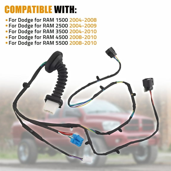 Rear Door Wiring Harness for 2004-2009 Dodge Ram 1500 2500 3500 4500 5500 OE：645-506, 56051694AA,56051931AA,56051931AB