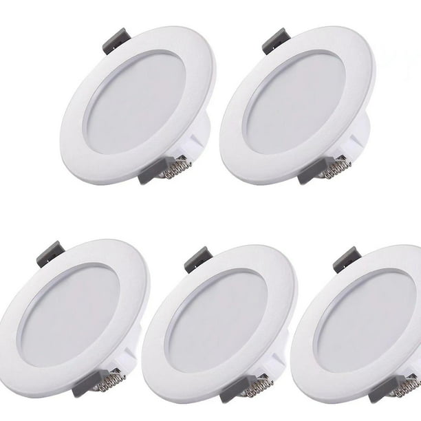 Rare Pearl 5 Focos Led para Baño, Ip44 Diámetro De La Cara Tamaño 120 Mm Tamaño Del Orificio 90-115 Mm Blanco, Luz De Techo Empotrada, Panel Led De 9w, Li Blanco 6500k Rojo Verde Cocina, Decoración y Otros