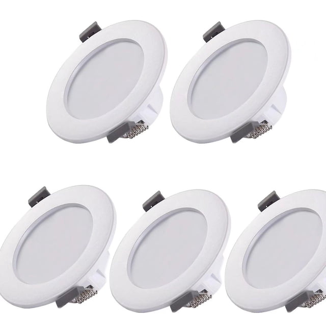 CHAO Rare Pearl 5 Focos Led para Baño, Ip44 Diámetro De La Cara Tamaño 135 Mm Tamaño Del Orificio 115-130 Mm Blanco, Luz Empotrada En El Techo, Panel Led 12w, Blanco Neutro