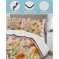 thumbnail image 4 of Quilts Queen Size, Vintage Spring Floral Soft Comforter Bedding Set for Bed, Summer Botanical Pastoral Flowers Lightweight Quilted Bedspread with Pillow Cover(2 Pieces) for All Season, 90x96 Inch, 4 of 6