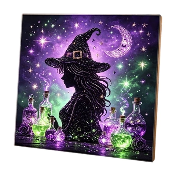 Halloween Diamond Art Kits for Adults, Spooky and Cute Halloween Theme 5D Diamond Art Painting for Beginners, Full Drill Round Gem Painting, for Home Wall Decor 7.8 x 7.8 inch