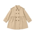 thumbnail image 6 of Sevevn Girls Double Breasted Trench Coat Lapel Collar Epaulet Ruffle Hem Windproof Casual Kids Outerwear Jacket, 6 of 6