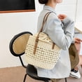 thumbnail image 2 of Kukuzhu Straw Beach Bag, Summer Straw Woven Tote Bag Beach Purse Weaving Shoulder Handbags for Vacation, 2 of 7
