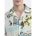 thumbnail image 4 of No Boundaries Printed Rayon Button Up Resort Shirt with Short Sleeves, Men's & Big Men's, 4 of 5