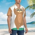thumbnail image 5 of Daiia Cute Sloth In Yoga Pose Tree Hawaiian Shirt for Men Gentle Cotton Regular Short Sleeve Casual-Small, 5 of 9