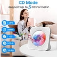 thumbnail image 2 of Reproductor de CD portátil con altavoces, Bluetooth 2 vías, sonido estéreo Hi-Fi, radio FM, USB, AUX, mando a distancia, temporizador, blanco, 2 of 7