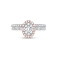 thumbnail image 2 of FB Jewels 14kt Two-tone Gold Womens Princess Diamond Oval Bridal Wedding Engagement Ring 3/4 Cttw, 2 of 4