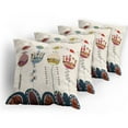 thumbnail image 5 of Ambesonne Garden Throw Pillow Cover 4 Pack, Cartoon Birds and Flowers, 20", Multicolor, 5 of 7