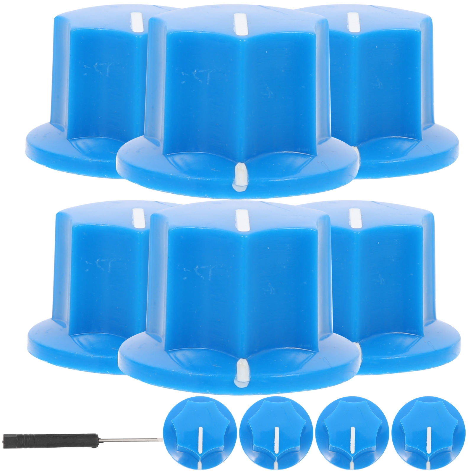 UPOUART Rotary Knob Decorative Knobs Plastic Blue for DIY Projects 1 Set 10 Knobs with Screwdriver