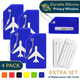 thumbnail image 1 of ComfiTime Etiquetas de Equipaje de Silicona Aprobadas por la TSA, Identificador con Cubierta de Privacidad, Presilla de Acero Inoxidable, Bolsa de 4, Azul, 1 of 11