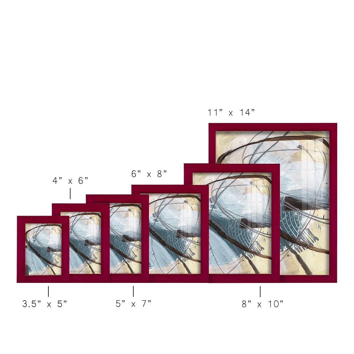 Winding Around II - Framed Print w/glass - Cherry Red