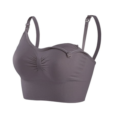 

zuwimk Women Bra Push Up Women s Seamless Comfortable Sports Bra with Removable Pads Purple S