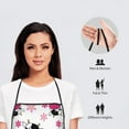 thumbnail image 4 of Apron for Men Women, Cartoon Cute Cow Flower White Waterproof Chef Kitchen Baking Apron with Long Ties, Aprons for Cooking, Baking and Gardening, Kitchen Collection, 4 of 5