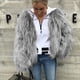 thumbnail image 2 of Chaquetas para mujer Damas Casual Trendy Color sólido Faux Plush Warm Jacket Coat Odeerbi ODB-3, 2 of 5