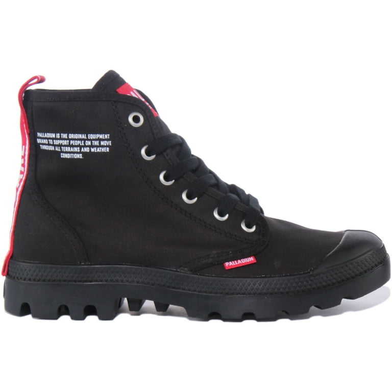 Palladium Pampa Hi Dare Women's Lace Up Canvas Ankle Boot In Black Size 6