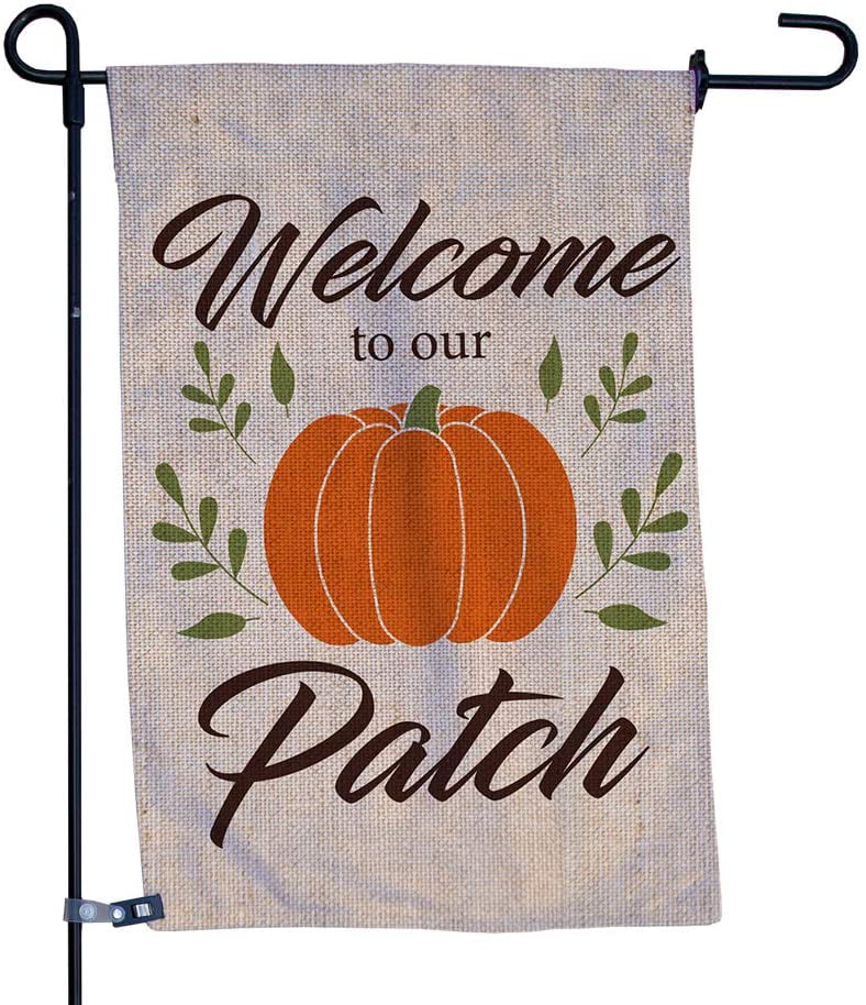 12 x 18”Pumpkin Patch Welcome Fall Patriotic Barnyard Welcome Fall Garden Flags 