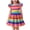 Hot Pink, variant on Easter Dresses for Girls Crewneck Flutter Short Sleeve A Line Mini Dress Flowy Striped Vacation Clothes