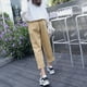 thumbnail image 4 of Video pequeño de tres estándares de tiro real Pantalones harén de nueve puntos ajustados y holgados de estilo coreano elegantes para mujer Pantalones casuales de rábano que combinan con todo, 4 of 6