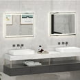thumbnail image 4 of Gymax 36'' x 28'' LED Bathroom Mirror Wall Mounted Round Mirror w/ 3-Color Dimmable Lights, 4 of 10