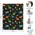 thumbnail image 4 of Black Dinosaurs Eggs Cacti Pattern Blanket,Comfortable Soft Flannel Throw Blanket,All Season,Warm Lightweight Blankets for Sofa Bed Couch Living Room Chair,30"x40", 4 of 4