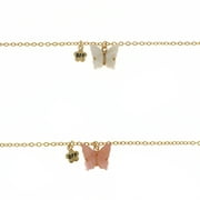 Wonder Nation Kids Butterfly BFF Wear One, Share One Necklace Set, 2 Pack Gold