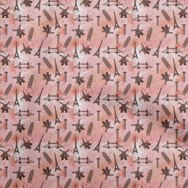 oneOone Viscose Jersey Brown Fabric Travel Craft Projects Decor Fabric Printed By The Yard 60 Inch Wide