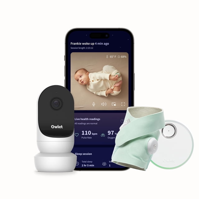 Owlet® Dream Duo - Monitor Inteligente para bebé: FDA-Cleared Dream Sock® Plus CAM 2- rastrea y notifica la frecuencia de Pulso y oxígeno Mientras ve al bebé en Video WiFi HD de 1080p