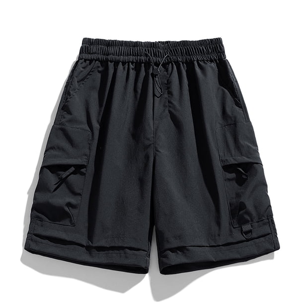 pstuiky Pantalones cortos deportivos, Pantalones cortos deportivos informales de moda para hombre, transpirables, con bolsillos laterales y cintura baja Pantalones cortos cargo