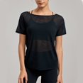 thumbnail image 6 of Womens Open Back Workout Top Twist Back Backless Athletic Shirt Breathable Summer Yoga Running Gym Activewear, 6 of 8