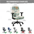 thumbnail image 5 of SCRAWLGOD Universal Computer Chair Slipcover with Arm Covers 4 Pieces Set Dustproof Non-Slip Desk Chair Cover Stain Resistant Gaming Chair Protector, Dragonfly Bohemian Flowers, 5 of 7