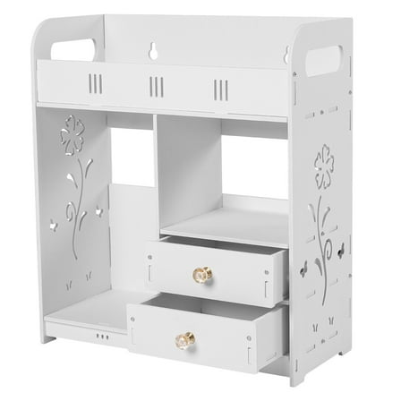 Bathroom Wall Mount Cabinet with 2 Drawer White Medicine Cabinet Storage Over The Toilet Storage Shelf Cupboard Organizer for Bedroom Vanity