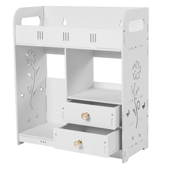 Bathroom Wall Mount Cabinet with 2 Drawer White Medicine Cabinet Storage Over The Toilet Storage Shelf Cupboard Organizer for Bedroom Vanity