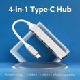 thumbnail image 5 of Type-C Hub Type-C Male to USB Female Adapter 4-in-1 Aluminum Alloy Hub with USB2.0/USB3.0 Ports Wide Compatibility Silver, 5 of 5