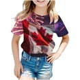 thumbnail image 1 of XFYSSS Hauts d'Été Décontractés Manches Courtes Col Rond T-Shirts Basiques Imprimés Graphiques Tendance Blouses Amples, 1 of 3