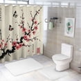 thumbnail image 7 of Orinice Cherry Blossom and Butterflies Bathroom Decor Set - Colorful Luxurious Graphic Print Polyester Fabric Fashion Shower Curtain Set with Hooks 69x72, 7 of 7