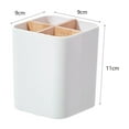 thumbnail image 2 of Portacepillos para baño de cuatro ranuras para pasta dentírica y porta lápices de madera caja de almacenamiento, 2 of 8