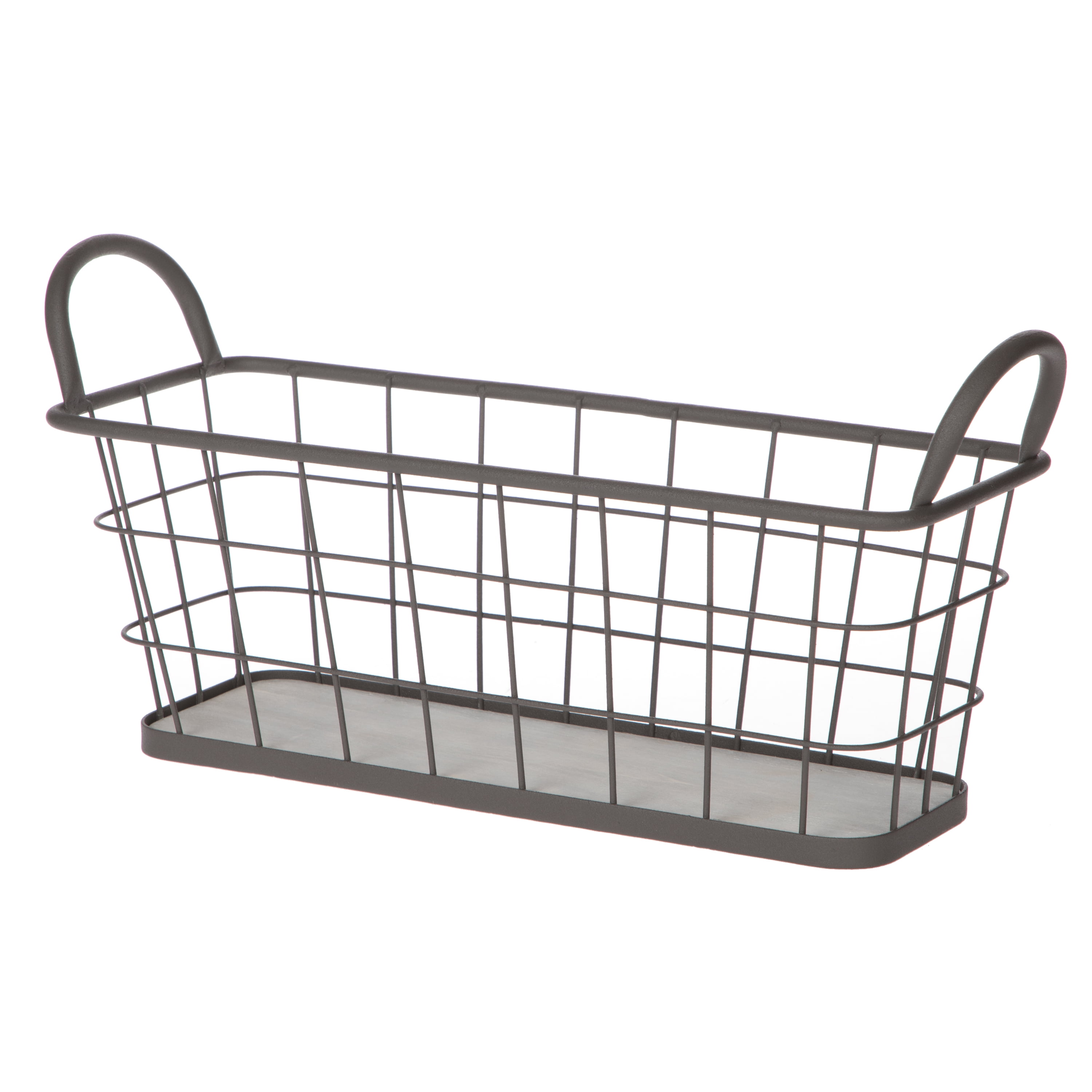 Better Homes & Gardens Rectangular Gray Wire Storage Basket, Small