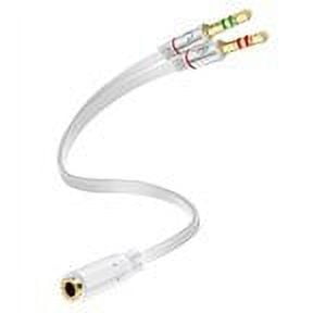 Headphone Splitter, Stereo Audio Jack Splitter Cable For Computer 3.5mm Female to 2 Dual 3.5mm Male Headphone Mic Audio Y Splitter Cable Smartphone Headset to PC Adapter (White)