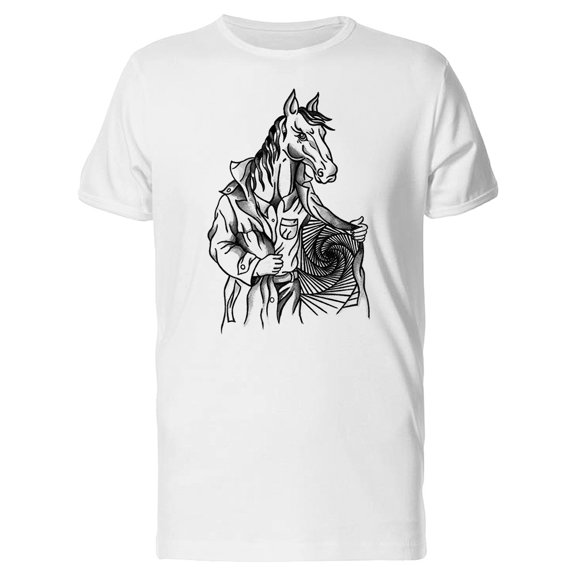 Horse With A Cloak Hand Drawn Tee Men's -Image by Shutterstock