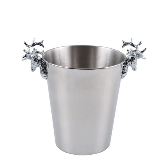 Elk Wapiti Carving Stainless Steel Ice Bucket Golden/Silver Ice Bucket