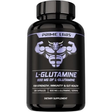 Prime Labs L Glutamine Capsules 600mg - Supports Strength, Muscle Recovery, Immunity, & Gut Health - Amino Acid Supplement - for Men & Women