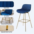 thumbnail image 3 of Art Leon Counter Height Bar Stools, 26" Height Swivel Velvet, Island Stools with Golden Metal Legs, Set of 2, Blue, 3 of 11
