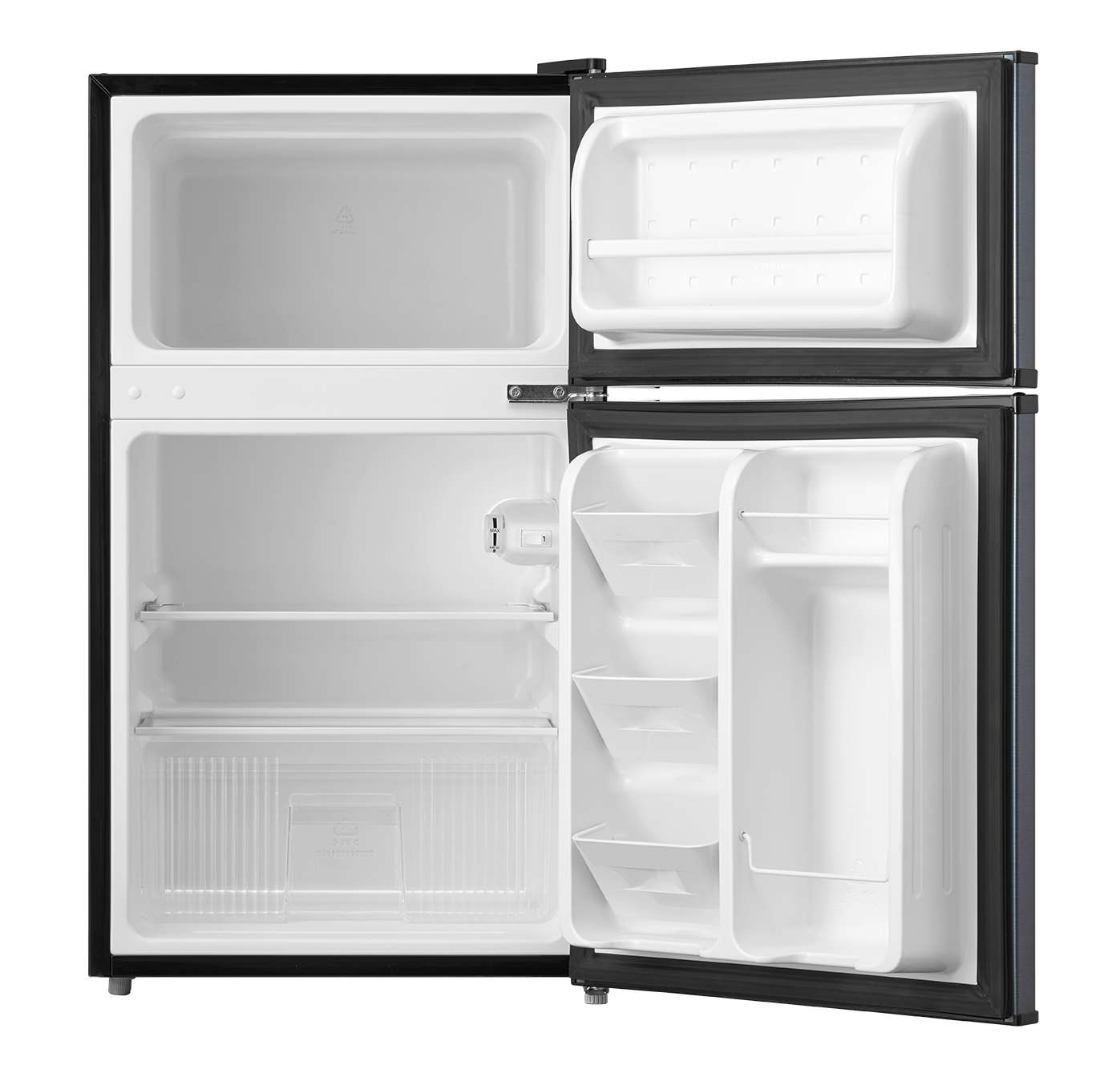 Arctic King 3.2 Cu ft Two Door Compact Refrigerator with Freezer, Black Stainless Steel look - image 5 of 18