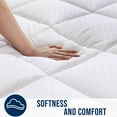 thumbnail image 4 of decorUhome Quilted Fitted Queen Mattress Pad, Elastic Mattress Topper, Cooling Soft Mattress Cover Stretches up to 21” Deep, Machine Washable Mattress Protector (60x80 inch, White), 4 of 10