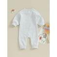 thumbnail image 4 of Bagilaanoe Newborn Baby Girl Boys Fall Jumpsuit Letters Print Long Sleeve Bodysuit 3M 6M 12M 18M Infant Casual One Piece Romper, 4 of 7